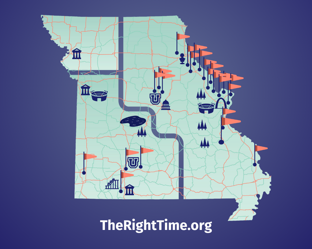 Map of The Right Time Clinics.